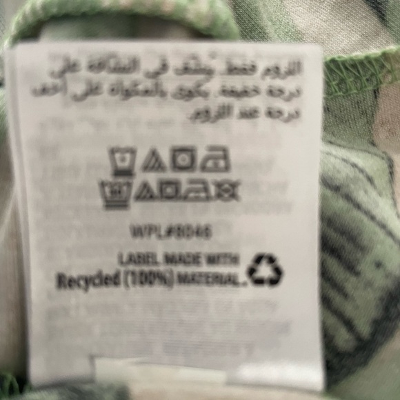 NWOT Alfani Palm Print Tie front Tunic Green/tan Size PP tropical, resort, fun - Picture 5 of 7